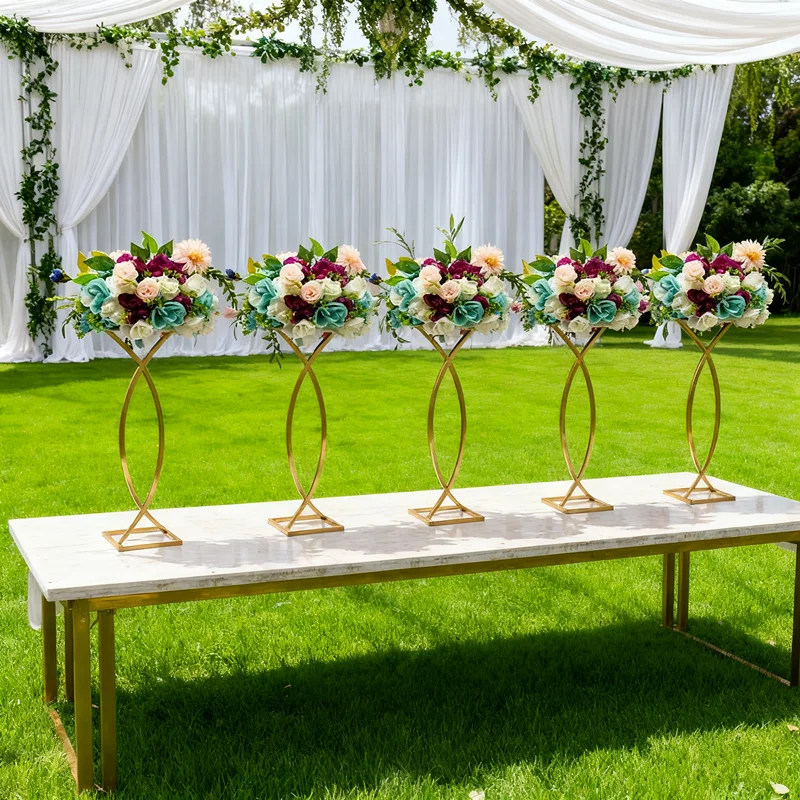 10 PCS Metal Flower Vase Floor Vases  Road Lead Wedding Centerpiece For Holiday Home Event Decor