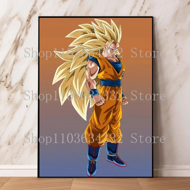 Super Saiyan Famous Anime Dragon Ball Poster Character Goku Vegeta Home Art Mural Decoration Print Canvas Painting Kids Gift