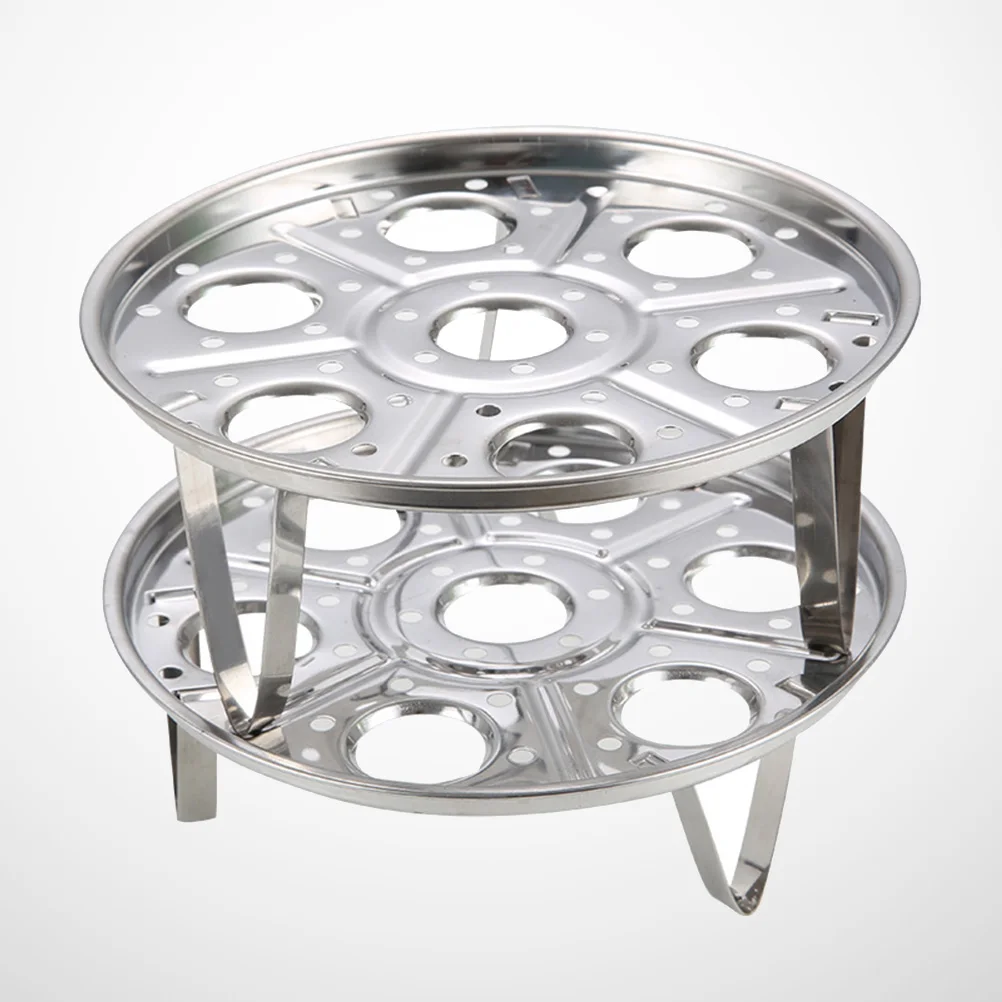 

2pcs Stainless Steel Steamed Egg Racks 8Cm Feet Single Layer Egg Steamer Rack For Hard Boiled Eggs Steam Cookware Kitchen Gadget