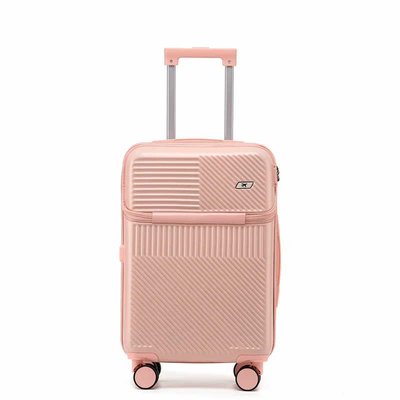 

20/22/24/26 Inch Front Opening Suitcase with TSA Lock - Lightweight ABS Luggage, Spinner Wheels & Telescopic Handle for Travel