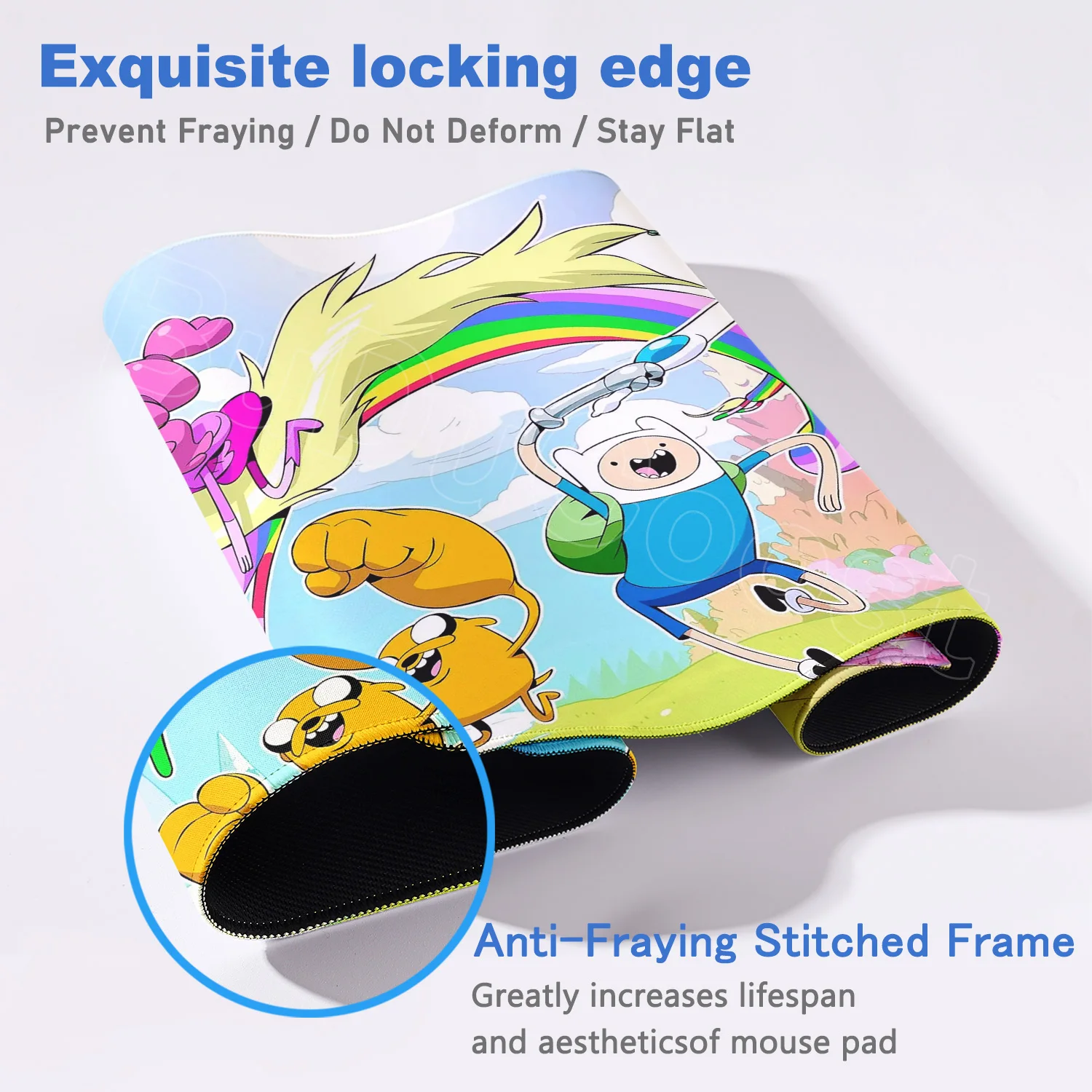 Adventure Time Cartoon Mouse Pad Anime Speed Deskmat Gamer Mousepad XXL Laptop Gaming Mats For Office Carpet Lock Edge Table Pad