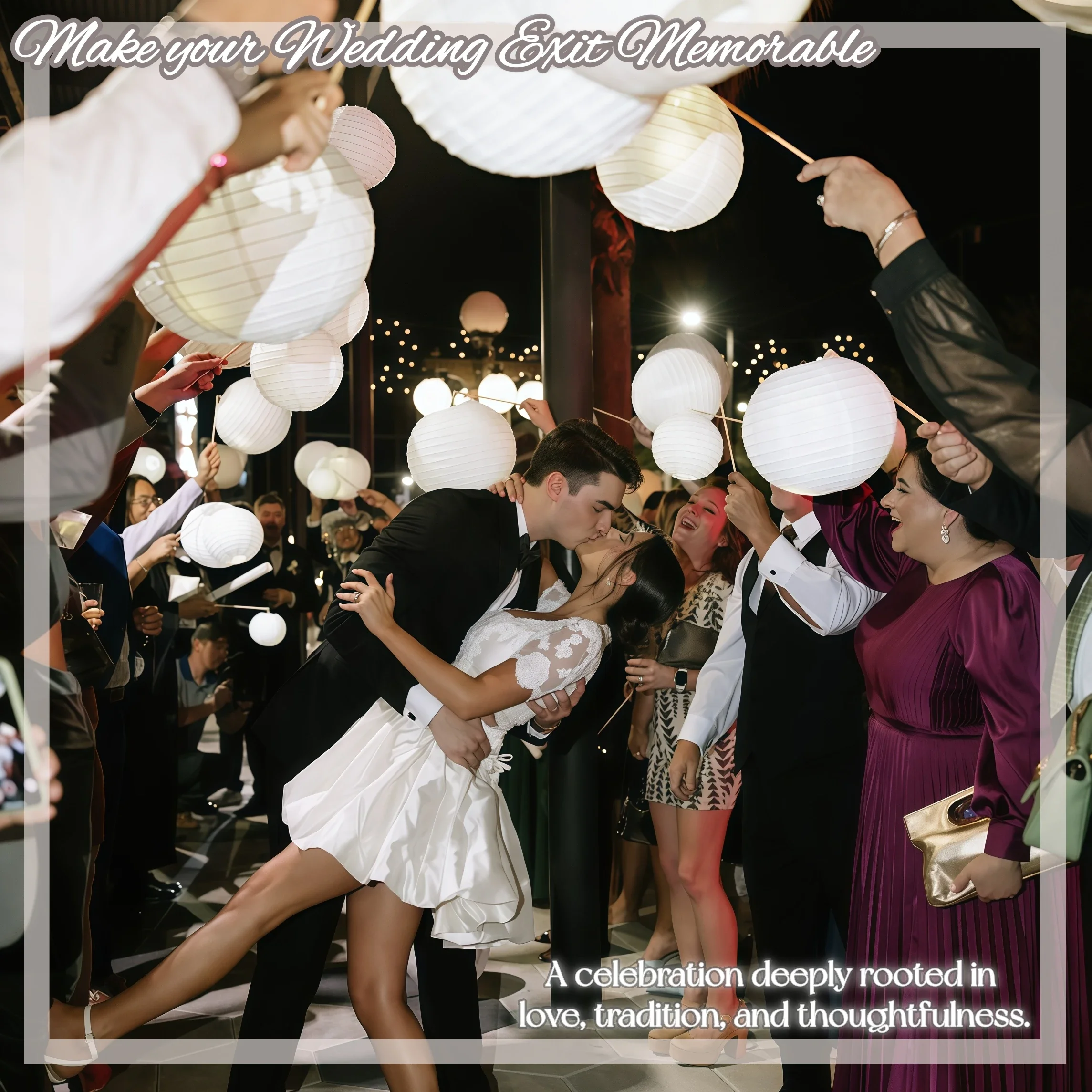 24-48PCS LED Wedding Sparklers White Paper Lantern with LED Lights Hanging Lanterns with Walking Sticks Lantern Party F﻿avors