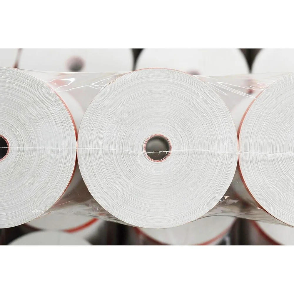 3 1/8 inch 50 gsm kernloze thermische papierrollen, verpakking van 50 stuks voor bonprinters