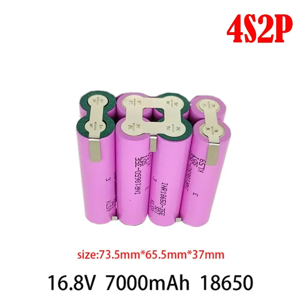 ドライバー用溶接バッテリー,35e,18650, 3500, 7000, 10500 mah,2s,3s,4s,5s,6s,1p,2p 7.4v、12.6v、14.8v、18v、25.2vパック