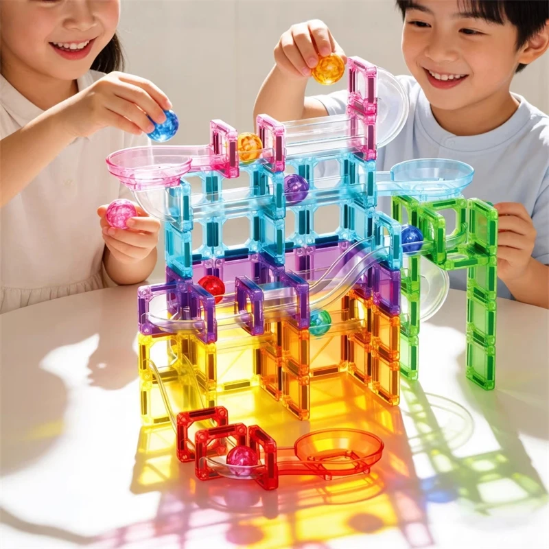 Building Tiles Track Magnetic  City Traffic Set Modular For Kids Toddlers Boys Girls Birthday Gift Playroom Fun