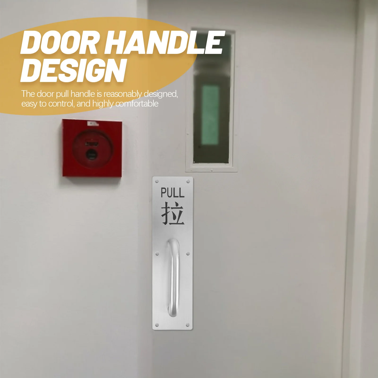 

1 set 1 Set Stainless Steel Commercial Handle Polished Corners Easy Install For Swing Barn Shed Attic Fire Door Pull Push Handle