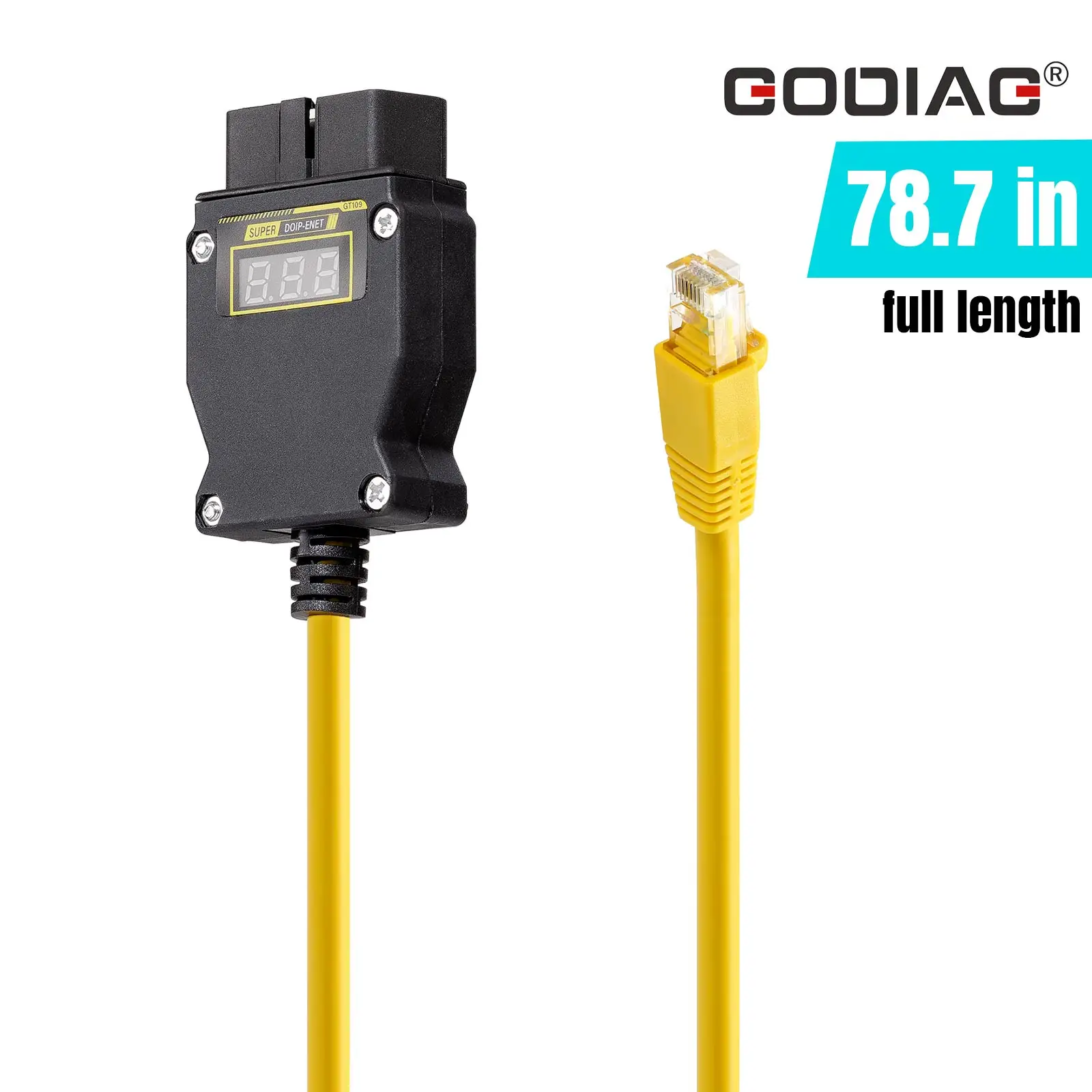 GODIAG GT109 DOIP ENET Diagnostic Programming Coding Adapter with Voltage Display view 3