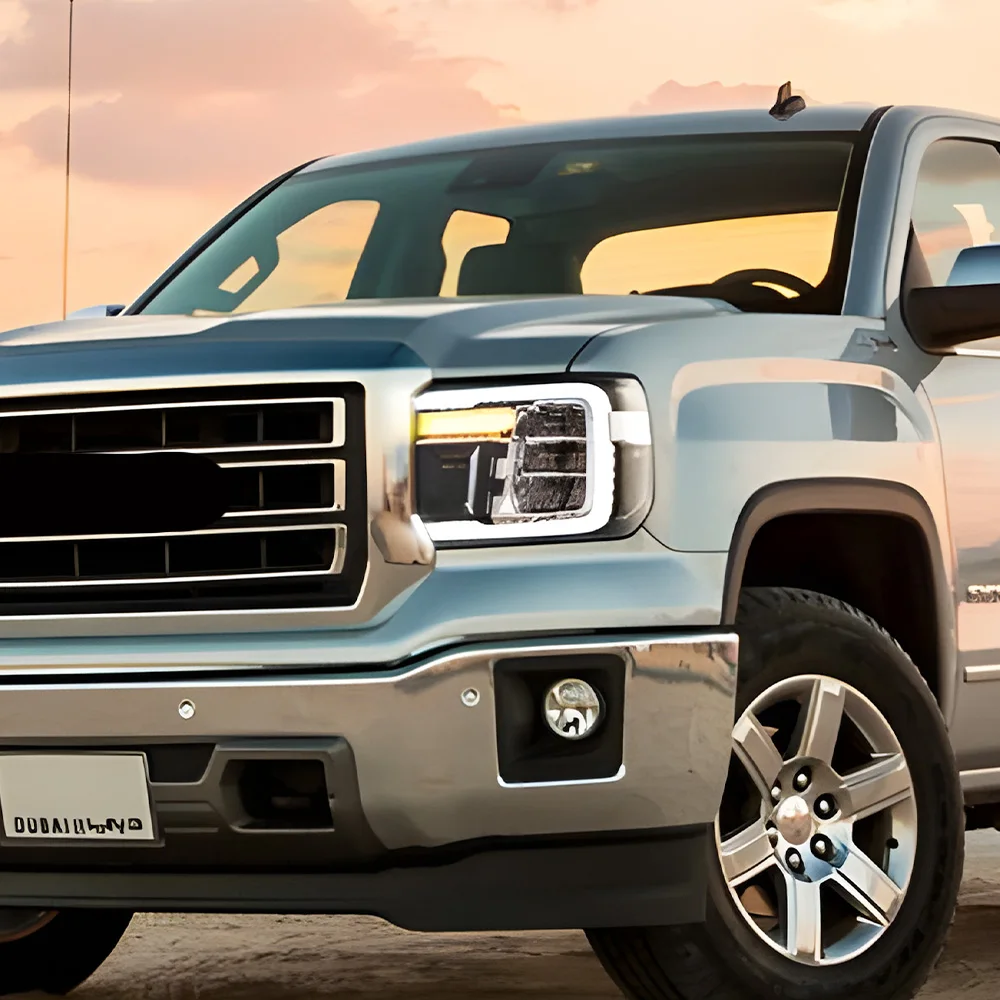 مصابيح السيارة الأمامية لسيارة جي إم سي سييرا 2007-2013 LED مجموعة المصابيح الأمامية للسيارات ترقية عالية الجودة ملحقات عدسة العرض الديناميكي