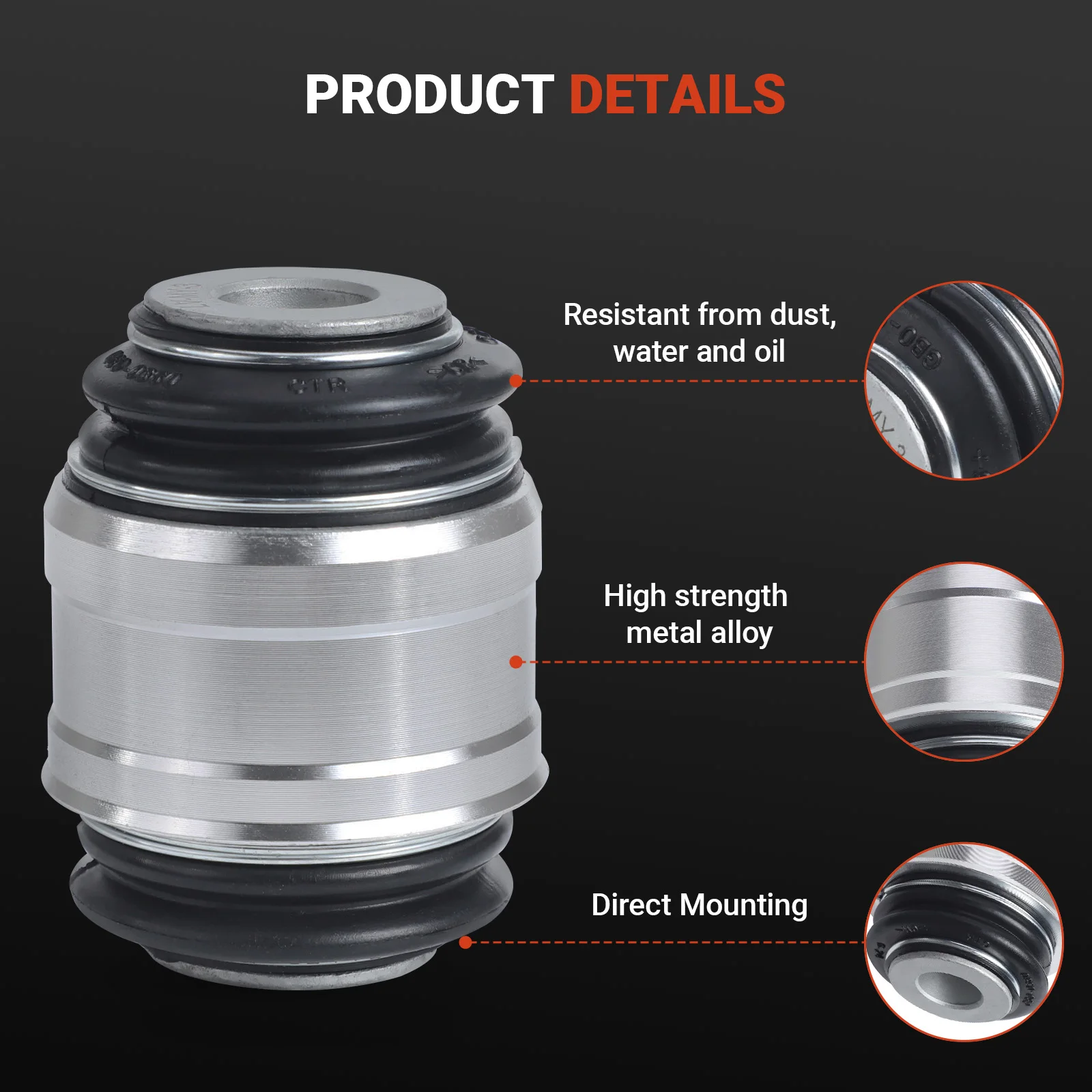 For Tesla Model 3 Y 2017-2026 104441600F Car Sleeve Suspension Tuning Part Automobile Rear Steering Knuckle Bushing 1188412-01-E