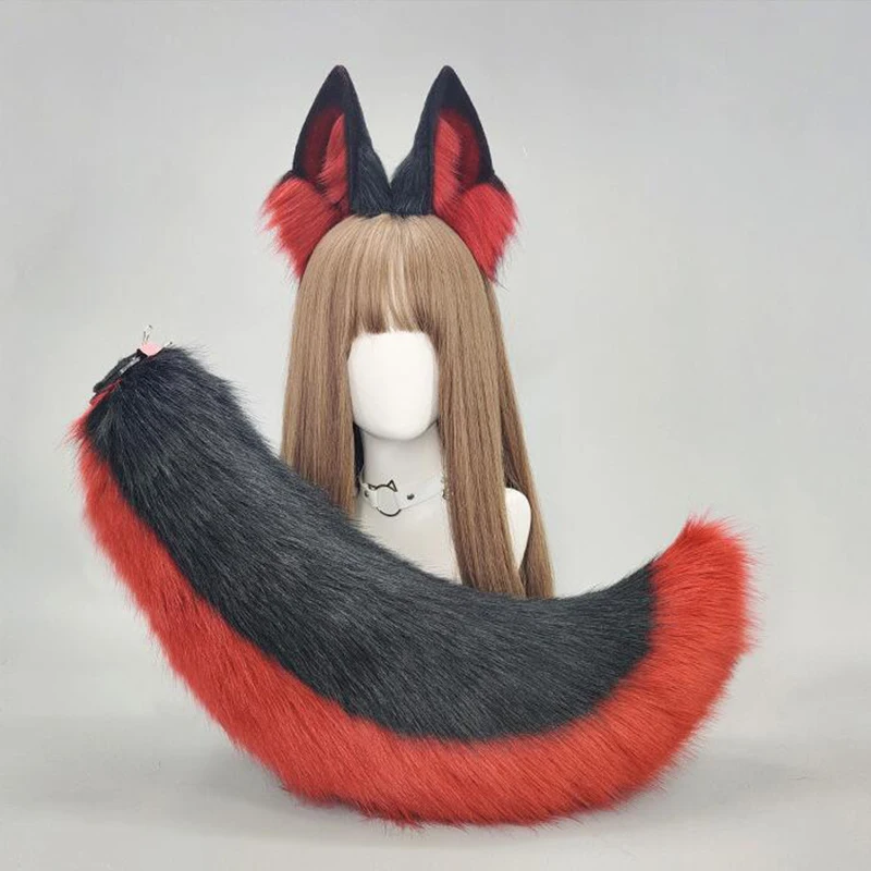فستان الذئب الكلب زي الهالوين زي الحيوان آذان الحيوان عقال ذيل الحيوان لفتاة تأثيري اكسسوارات حفلة الهالوين #6