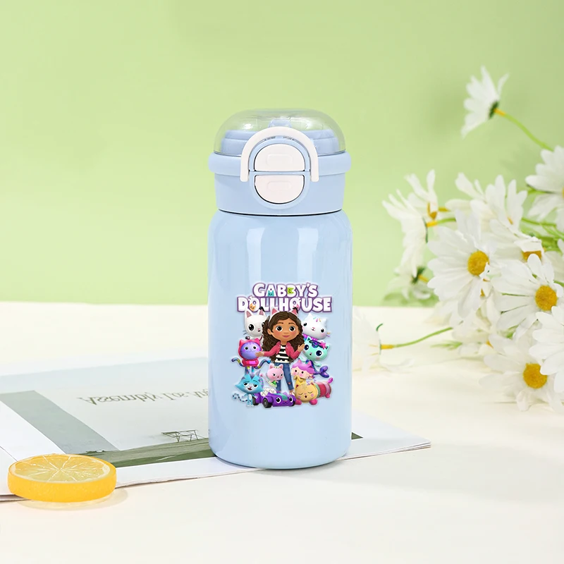 Gabby Dollhouse tasses isolées en acier inoxydable garçon fille dessin animé tasse d'eau grande capacité bouteille d'eau isolée anti-fuite