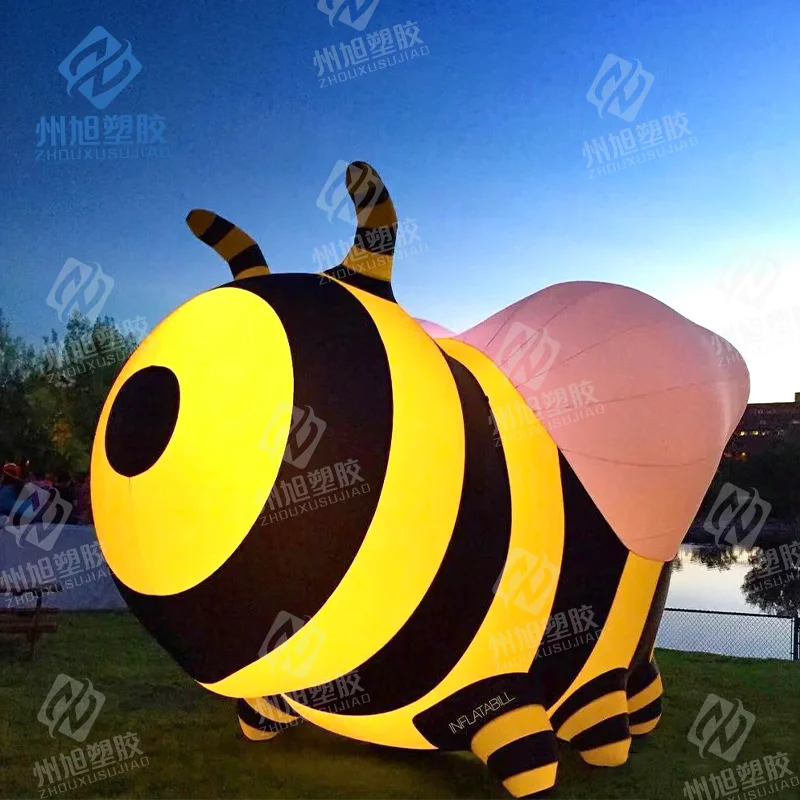 Molde inflable gigante de abeja, flor, abeja, aire, insecto volador para exposición de insectos, decoración de zoológico