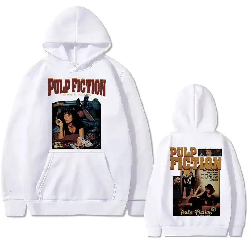 Movie Pulp Fiction Mia Wallace Print Hoodie Quentin Tarantino Hoodies Men Casual Loose Sweatshirt Male Gothic Oversized Hoodies