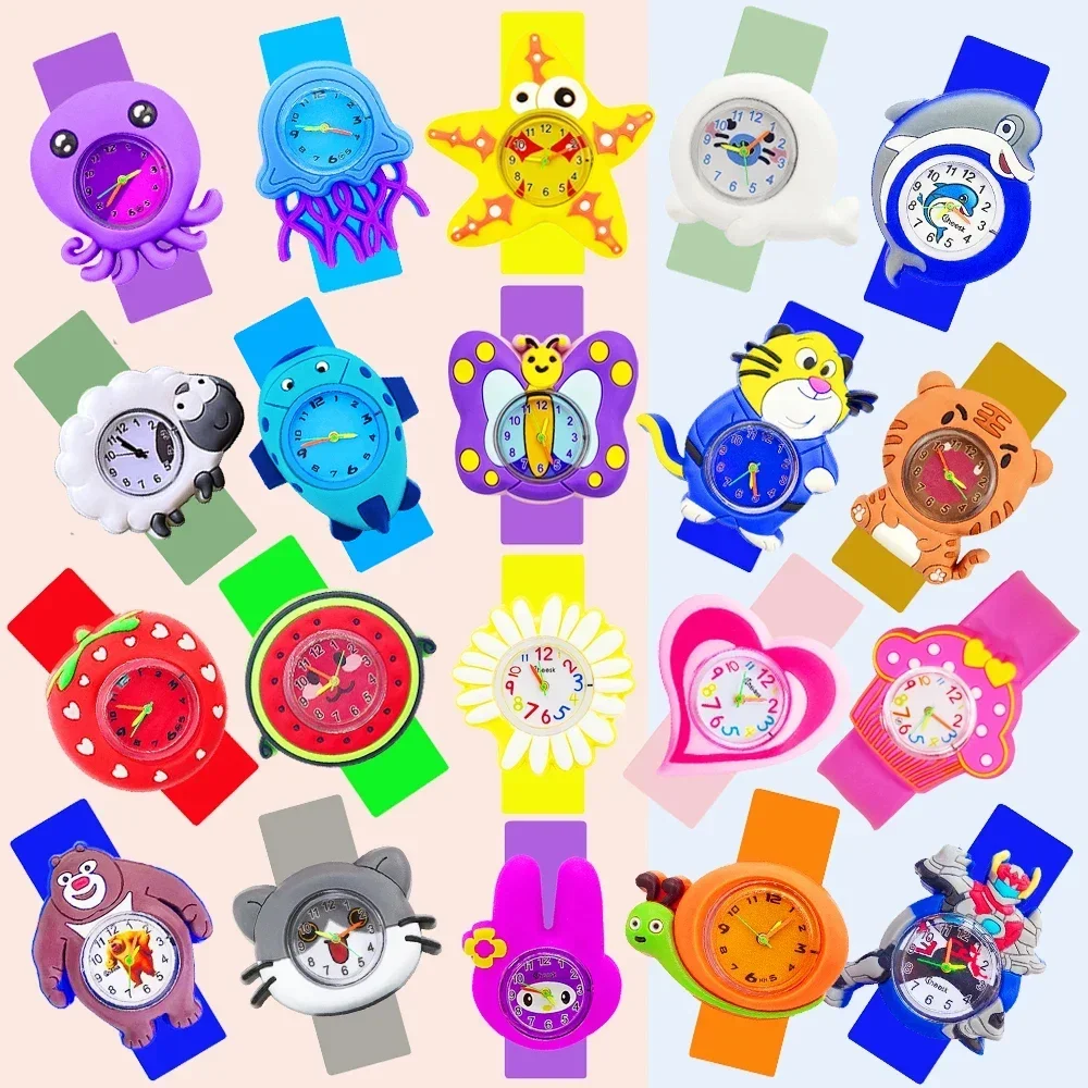 Baby Toy Watch Kids Slap Watches Children Study Time Clock Girls Boys Watches Children\'s New Year Birthday Christmas Party Gifts