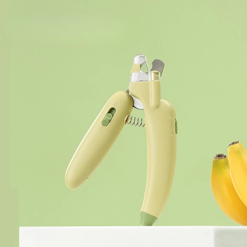 

Banana pet nail clippers cat nail clippers dog nail clippers with light anti-splash grinder cat dog supplies grinder