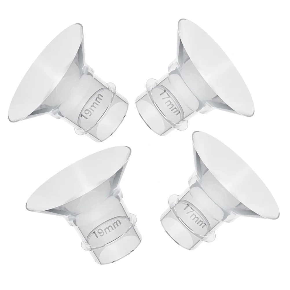 

4pcs Silicone Flange Inserts For Breast Pump Reusable Washable Replacement Parts Flexible Durable Transparent Insert Kit