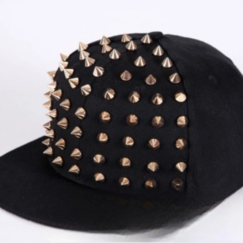 Black Tangerines Baseball Caps Men and Women's Rivet Flat Hat Punk Rock Hip Hop Stud Male Female Youth Teenagers Boys Girls 2025