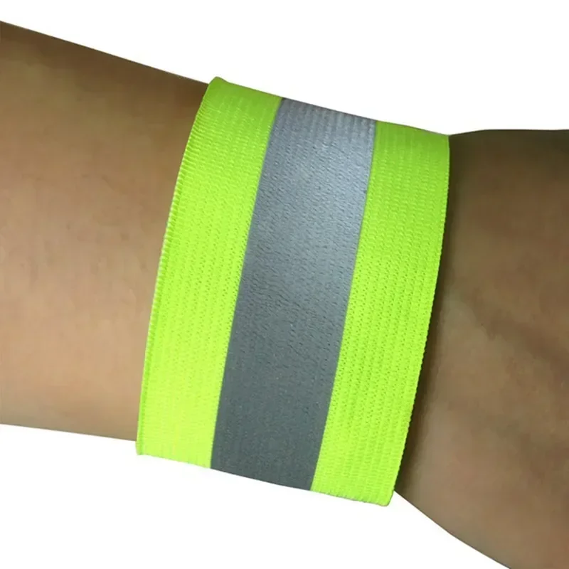 1 Paar Reflecterende Polsband Armband Enkel Been Reflecterende Tape Band Veiligheidsreflector Tape Tape Voor 'S Nachts Sport Joggen Fietsen