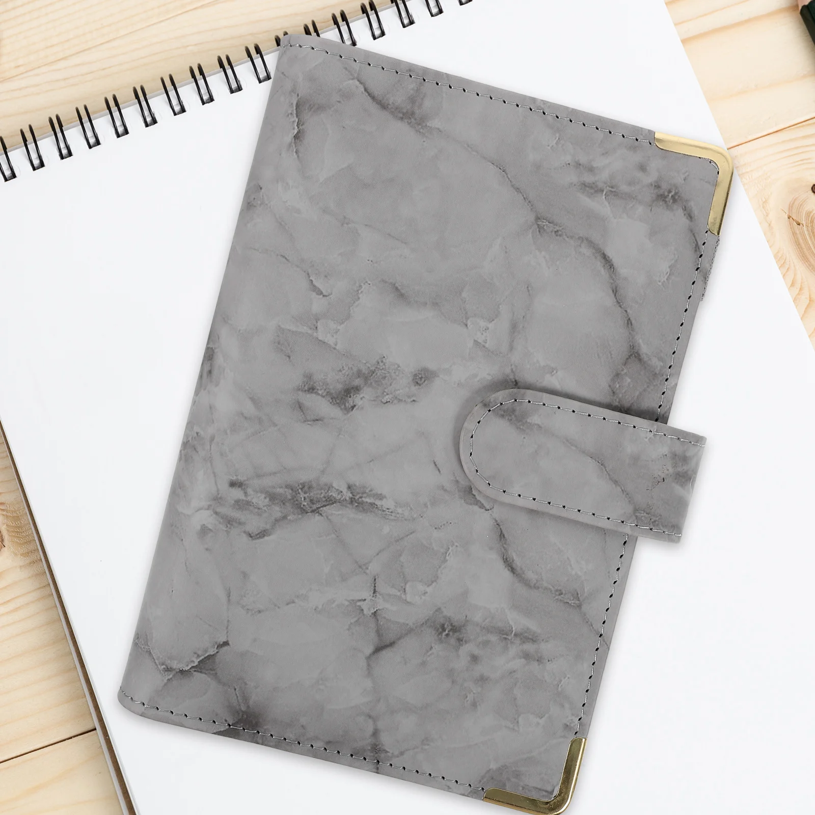 A6 Binder Cover Imitation Decorative Budget Binder Shell For Notebook Journal Notepad Scrapbook Memory Book Cash Cover