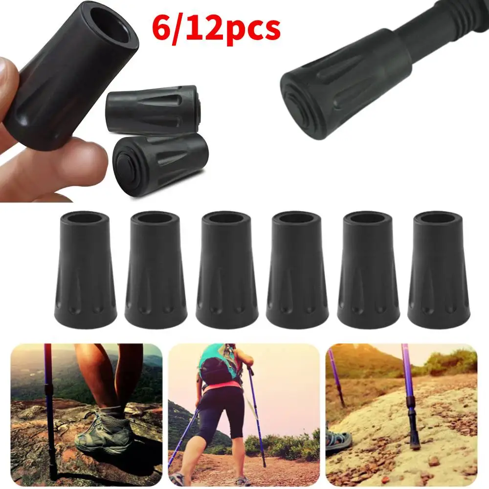 Bastones de Trekking antideslizantes, tapa protectora con punta para bastón, almohadillas inferiores, amortiguador ligero para escalada y senderismo, 6/12/24/36 Uds.