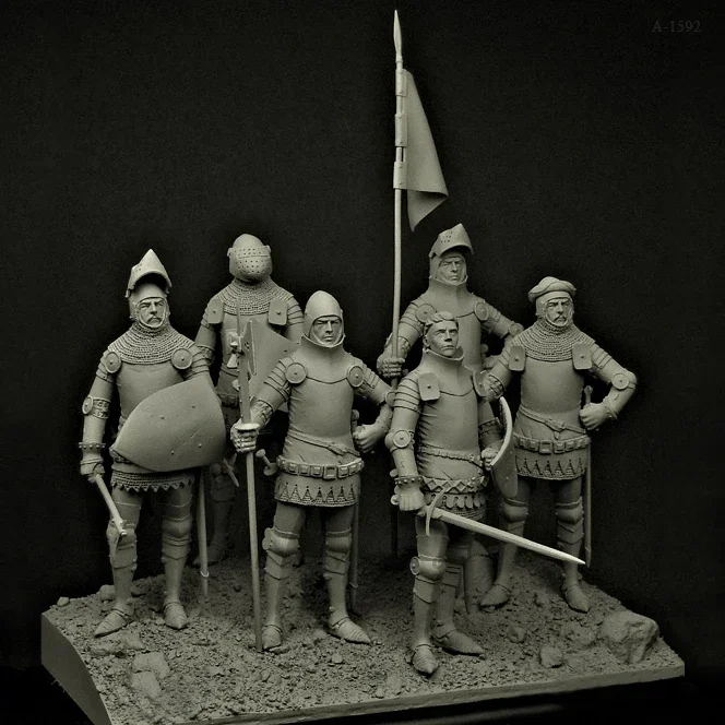 

75MM Resin bust model kits figure colorless and self-assembled （no platform /Only two soldiers, parts are replaceable）A-1592