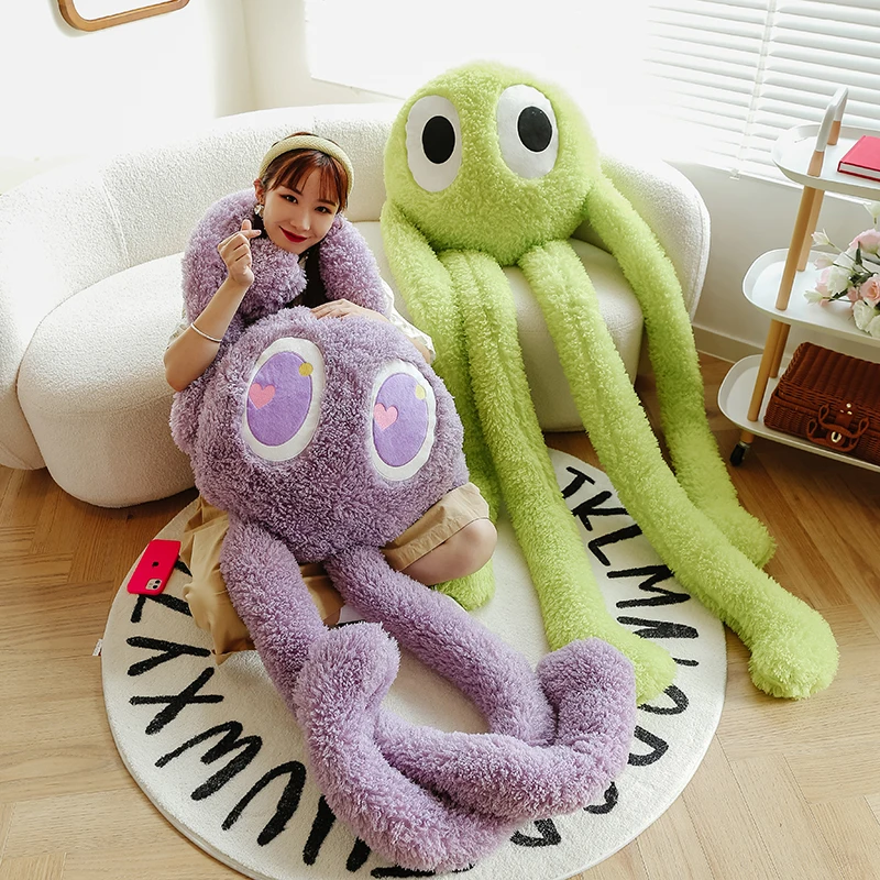 Muñeco de peluche de Anime Kawaii para decoración de habitación, muñeco de pulpo de patas largas de 200cm, Swag, transbordador, monstruo alienígena verde