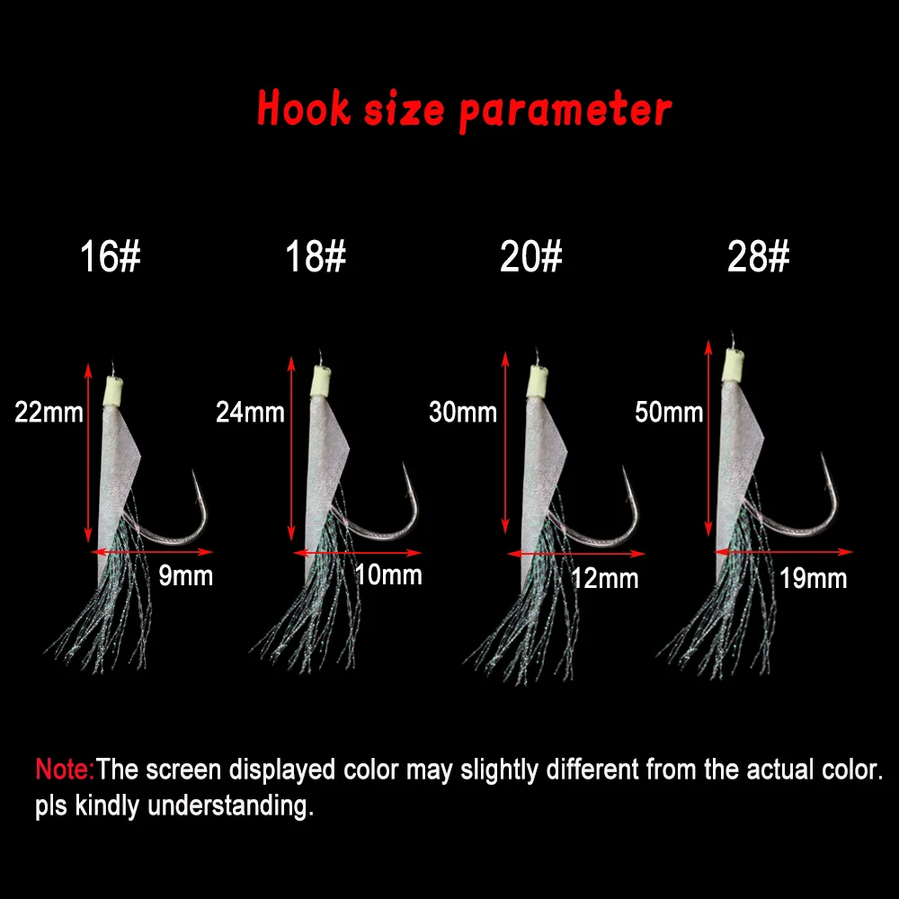 Lionriver Sabiki Lure Flasher Rigs Hook Soft Bait Luminous Head Monofilament Line Saltwater  Real Fish Skin Fishing