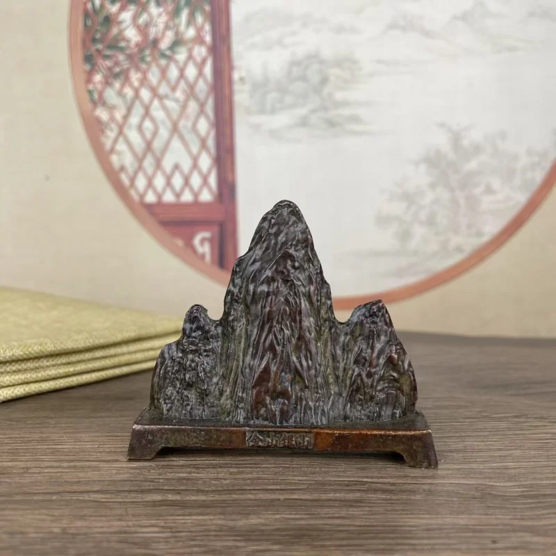 Copper-plated metal and silver mountain rockery creative decorative ornaments for living room, office, tea table, deskt