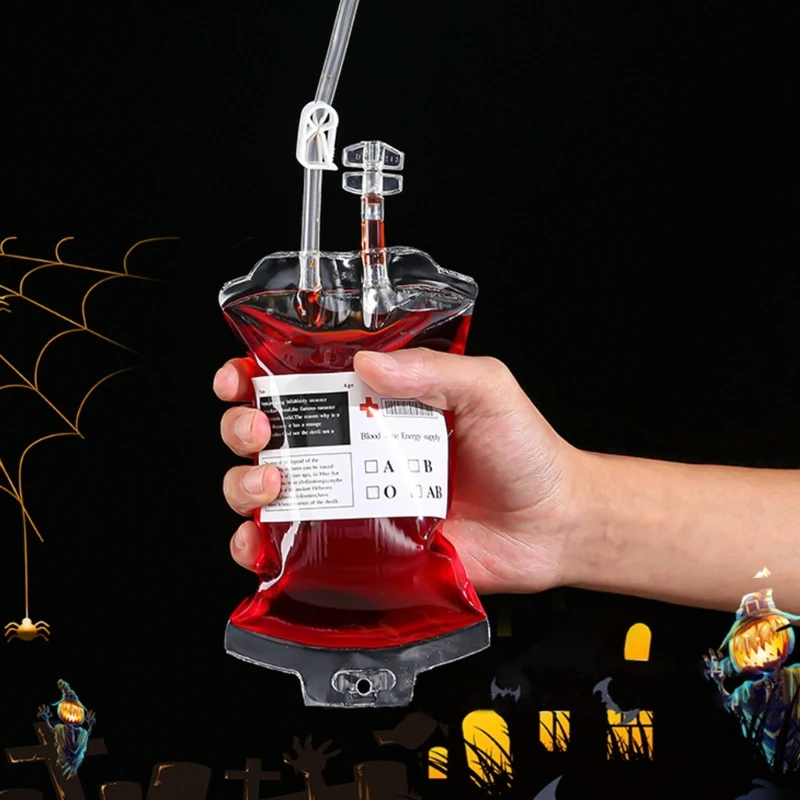 Set tubi per sacche per sangue per feste Halloween, per bevande, in PVC, Dropship