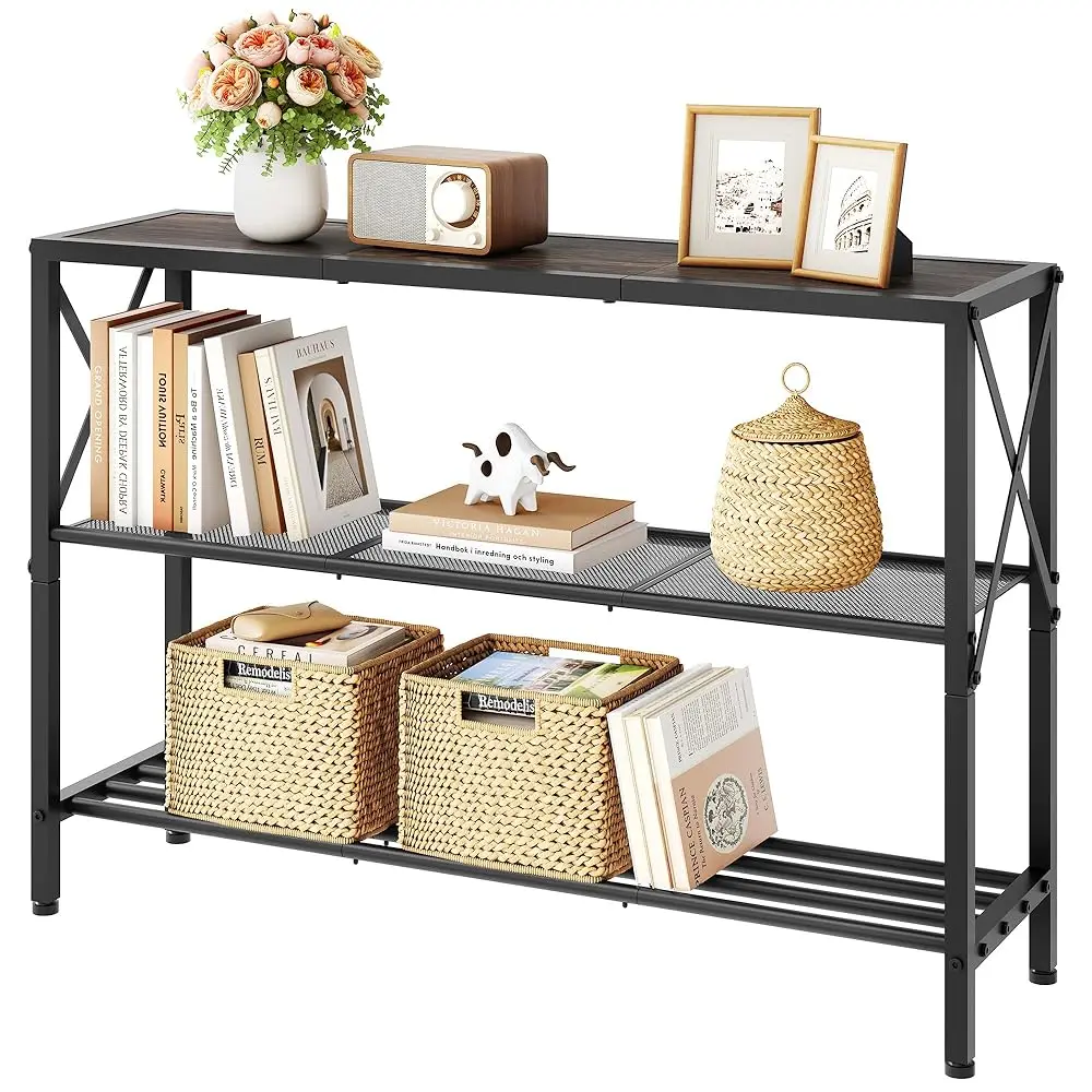 

Industrial Console Table, 3 Tier Entryway Table, Hallway Table, Narrow Sofa Table With Shelves, Entrance Table For Entryway,