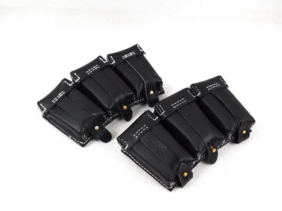 

Cosplay German MP40 MP38 Ammo Ammunition Magazine Pouch Leather Black Reenactment