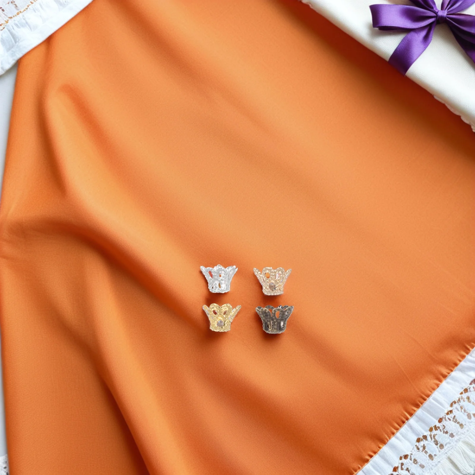 

500Pcs Flower Bead Caps Hollow Metal Spacer 5x6mm Decorative Jewelry Findings for Making Necklaces Bracelets DIY