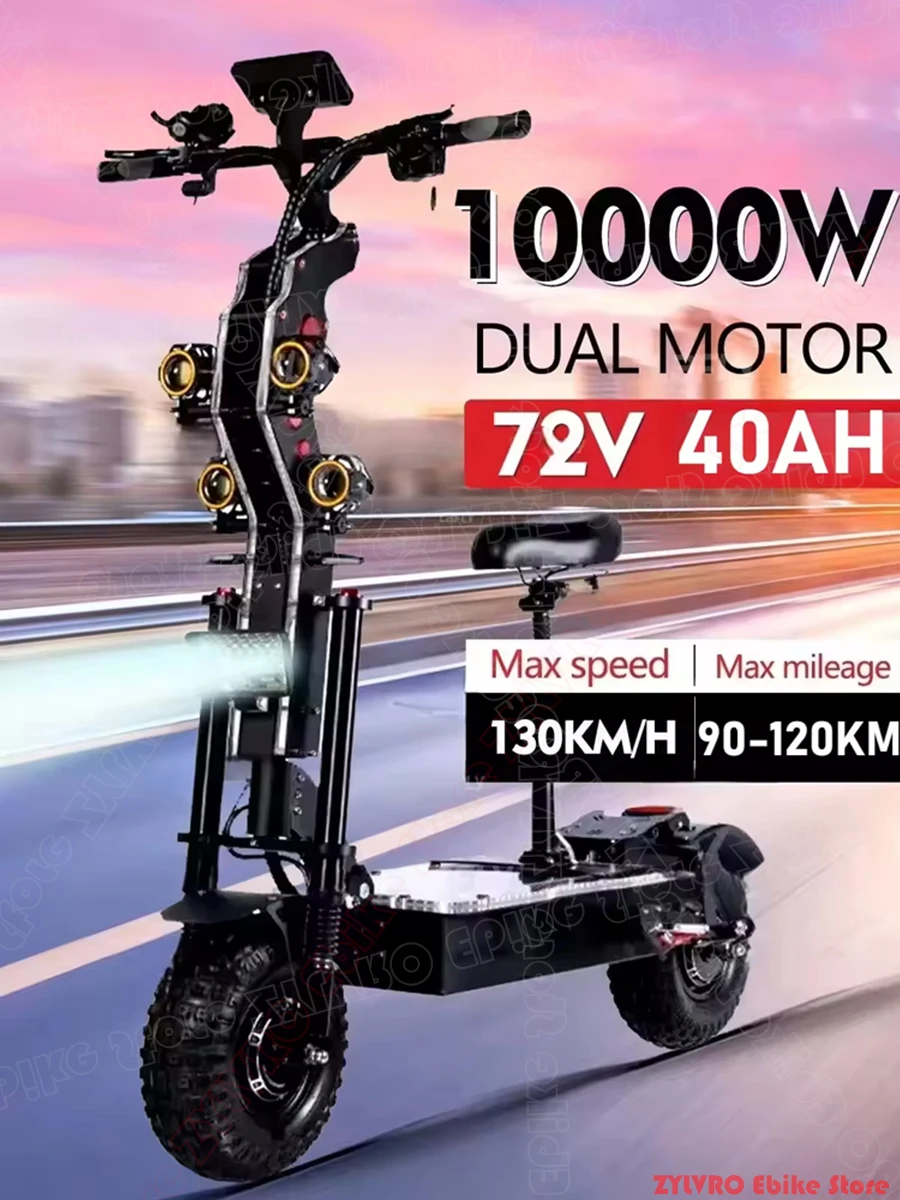 

2026 NEW X14 New 10000W Dual Motor 72v 50ah Electric Scooter 14 Inch Tyres Max Speed 130km/h Range 120km Lcd Display Escooter
