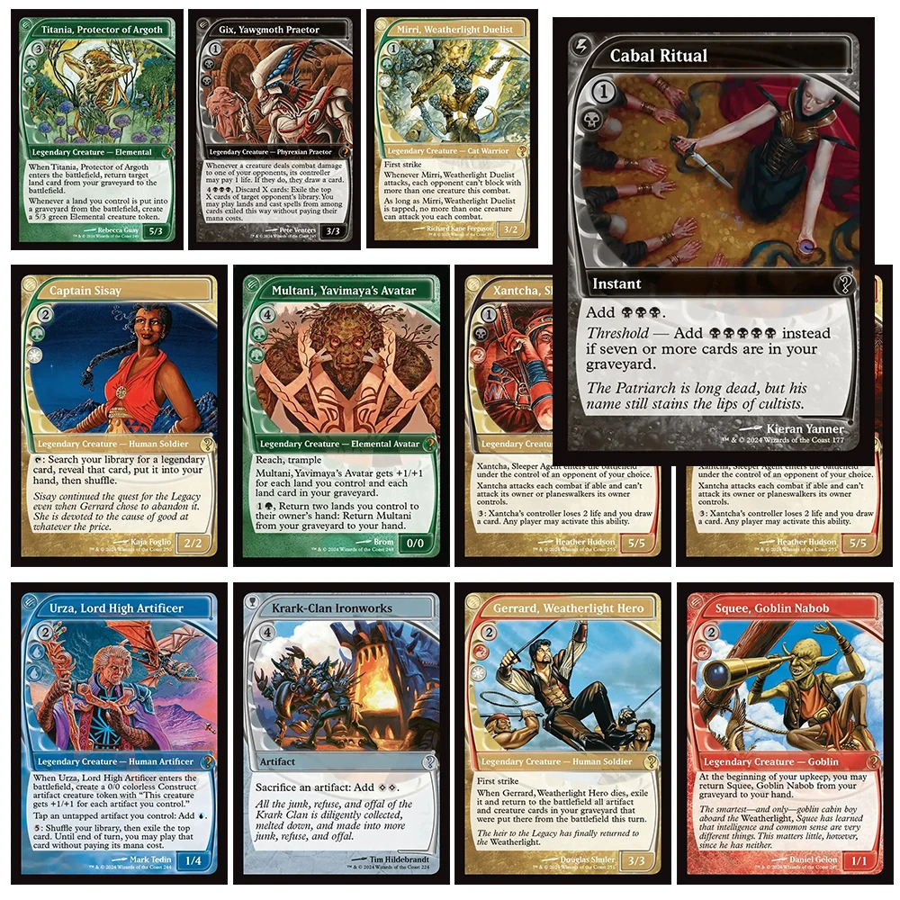 

Magic the Gatherings storms DIY homemade gix Titania Mirri Xantcha Multani Captain Sisay Gerrard Collectible Cards Board Game