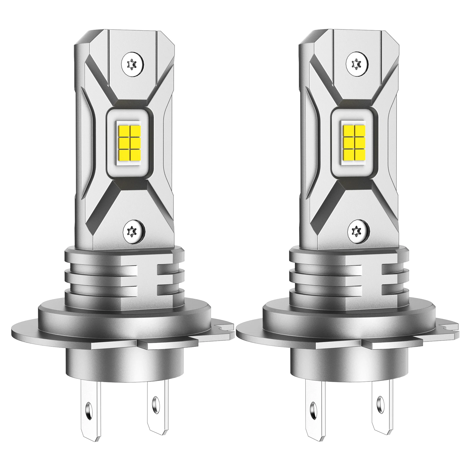 2x H7 H1 LED Lights CSP do reflektorów samochodowych, mini bezprzewodowa lampa samochodowa, super jasne światła punktowe o 800% jaśniejsze, samochodowy reflektor LED 12V Plug&Play — 2
