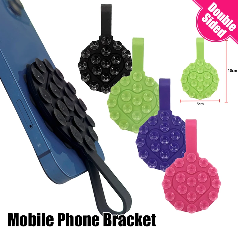 1PC Love Heart Ventosa bifacciale Maniglia portatile Tipo Staffa Ventosa in silicone Staffa per telefono cellulare