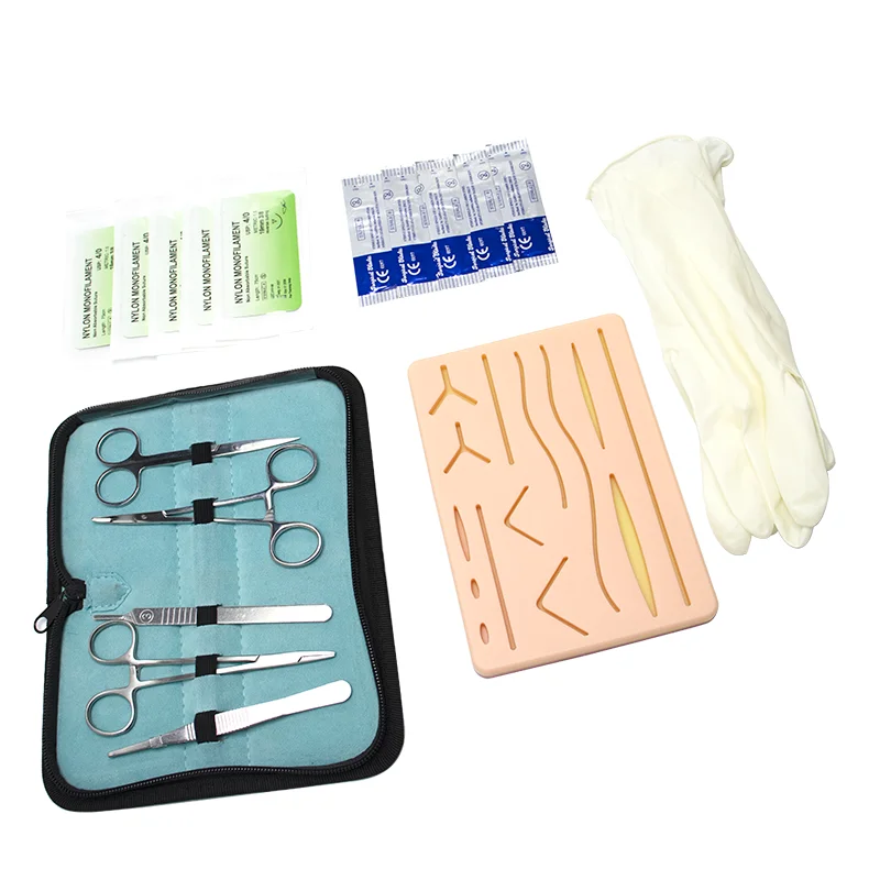 2024 Wholesale Medical body surface Suture Surgical Practice Kit Silicone Suture Practice Kit For Medical Student