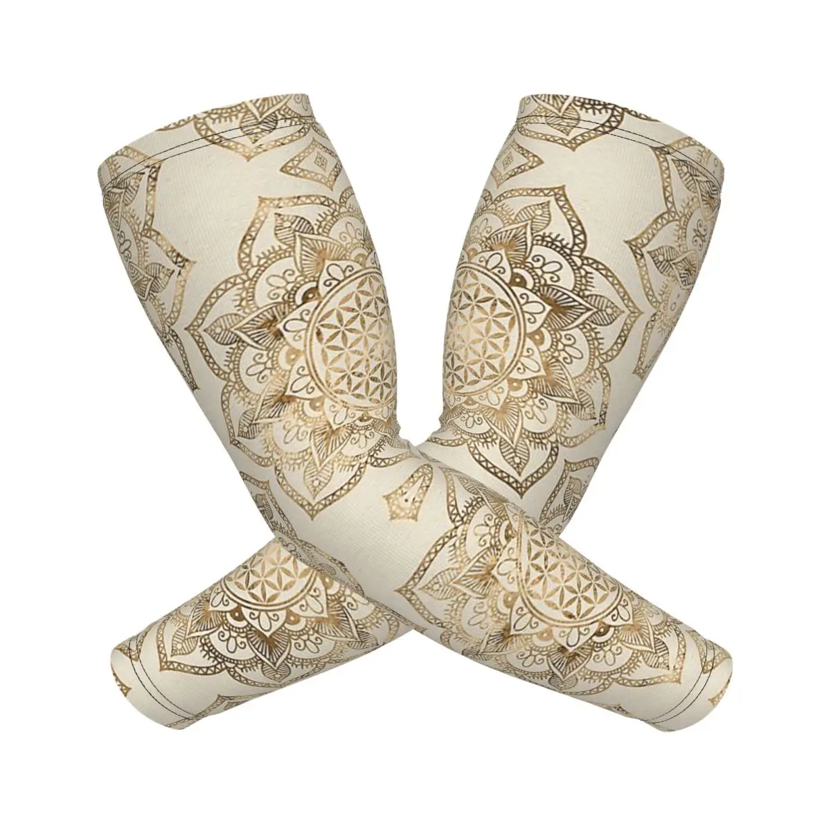 

Цветок жизни в лотосе Пастельные золоты и холст Рукава Мужчины Женщины Защита от солнца и ультрафиолета Татуировки Прикрытие Спорт Охлаждение Велоспорт