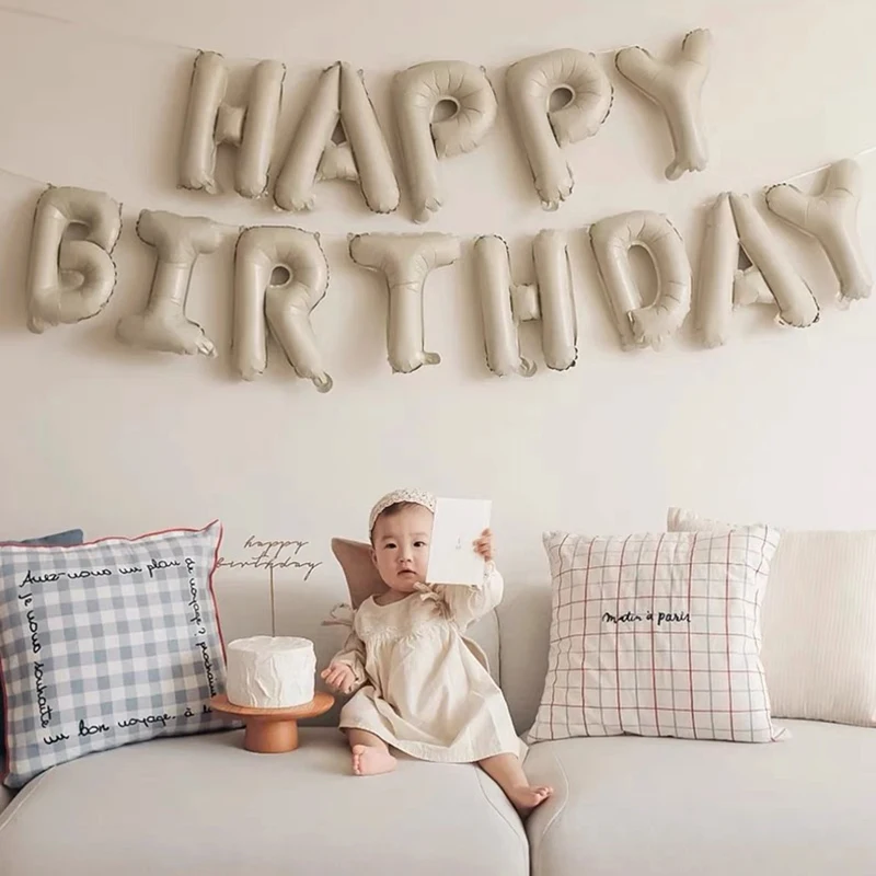 16-calowe brązowe kremowe kawowe beżowe balony w kształcie liter Balon urodzinowy Balony foliowe Dekoracje urodzinowe