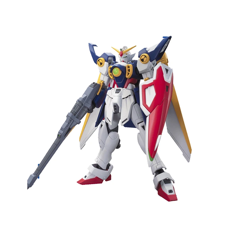 Original Bandai Gundam Anime Figure HG 1/144 XXXG-01W WING GUNDAM Assembly Model Anime Action Figures Toys for Children 14cm