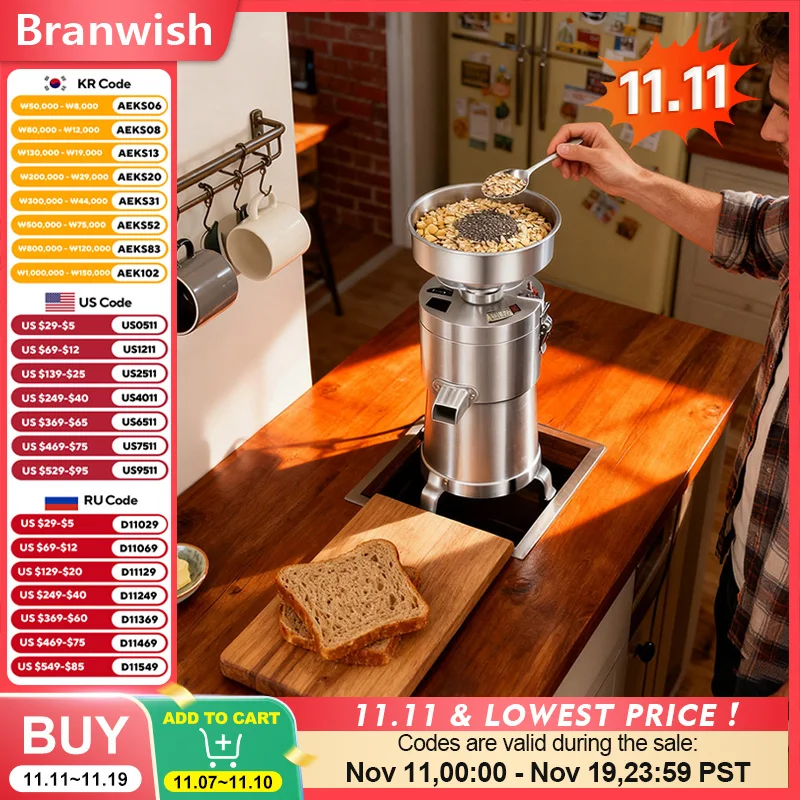 Pembuat Susu Kedelai Komersial Tanpa Filter, Mesin Pembuat Tahu Otomatis dengan Penggilingan Kedelai untuk Sarapan, Restoran, dan Rumah Tangga