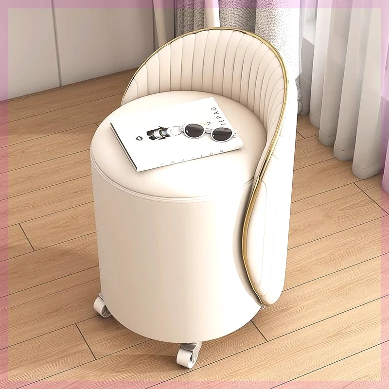 Italian Design Luxury Stools Vanity Comfortable Bedroom Pouffe Stools Dressers Cream Style Home Furniture Posti Di Lavoro LLDS