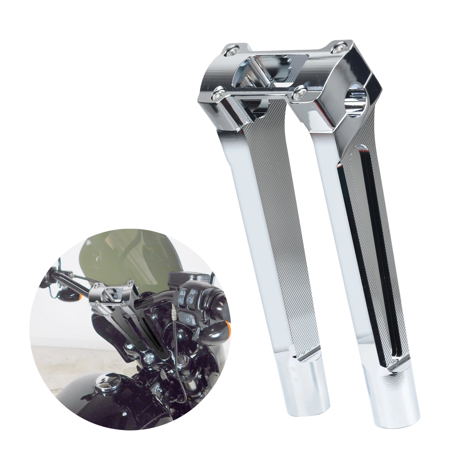 

10" With Display Straight Motorcycle Handlebar Riser Clamp for Honda Yamaha Suzuki Kawasaki BMW Ducati Benelli Aprilia Triumph