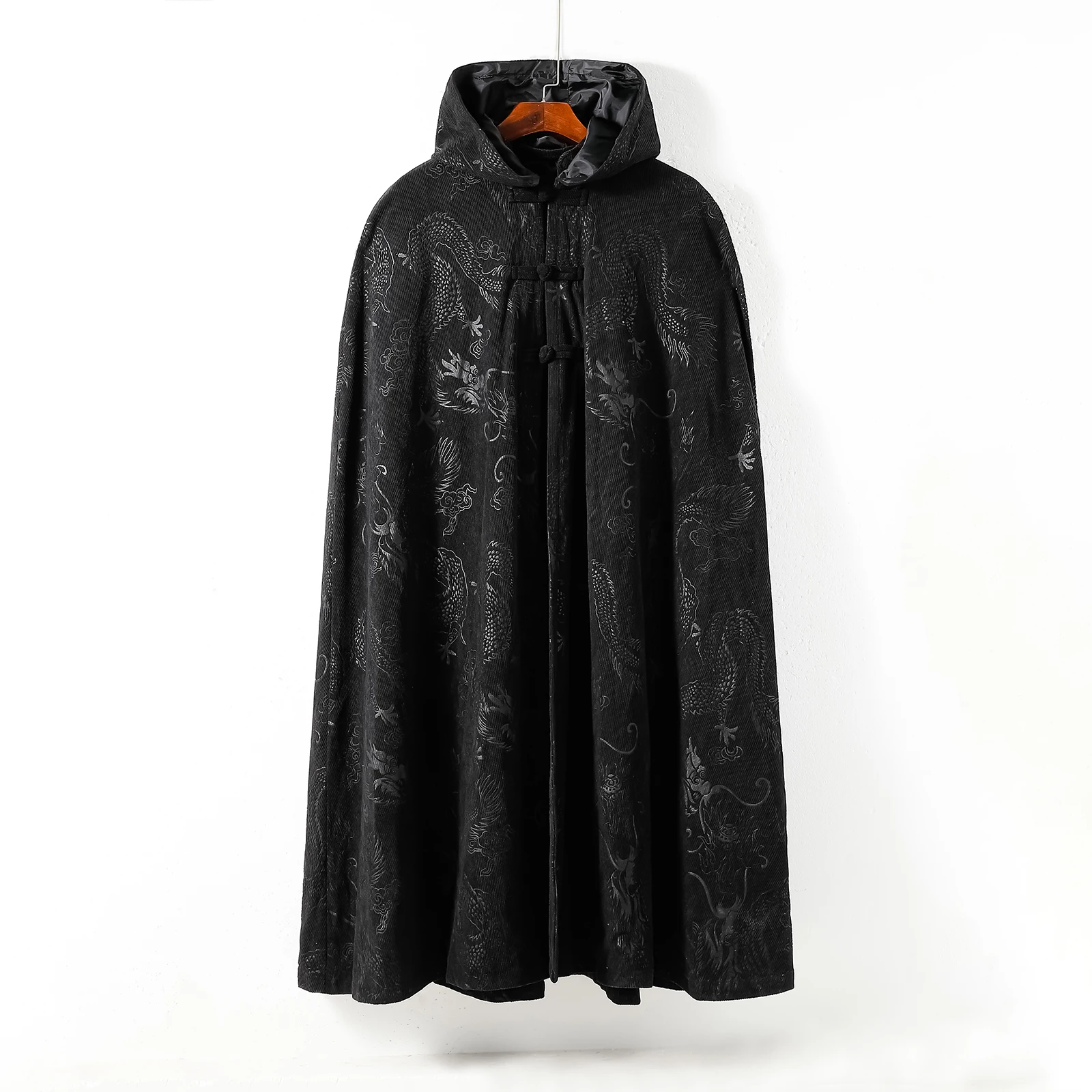 

Gothic Retro Mysterious Cloak Men's Halloween cosplay club Perform Vampire Cape Men Steampunk Hooded Long Coat Tai Chi suit