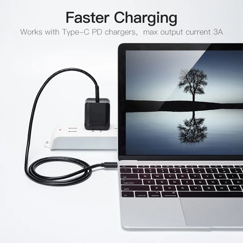 0.3 متر/0.5/1 متر/1.5 متر/2 متر 60 واط نوع C إلى نوع C شحن سريع كابلات بيانات الهاتف USB C سلك شحن سريع شحن سريع 3.0 أسلاك البيانات #2
