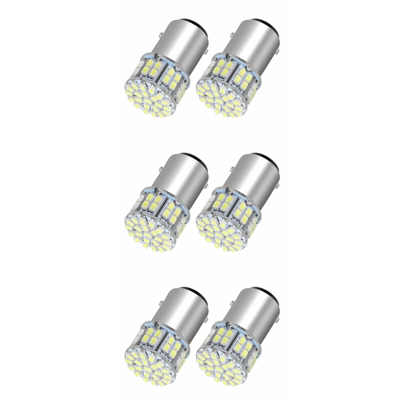 6Pcs 6000K 1157 50SMD Đuôi Đèn LED Phanh Đèn Bóng Đèn BAY15D 12V