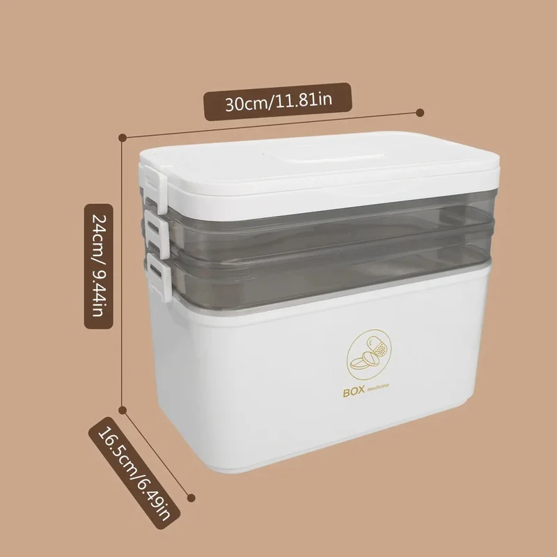 Portable Medicine Box Large Capacity Home First Aid Medical Kit Family Emergency Medicine Box with Multi-layer Drug Storage Case - view 6