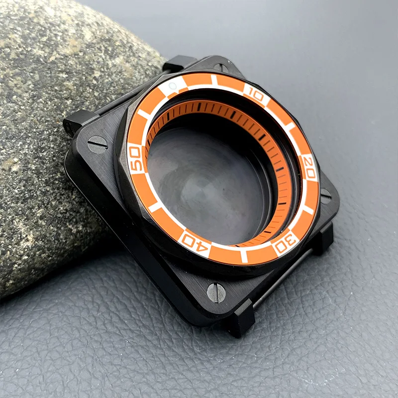 وزارة الدفاع الأسود SKX007 ساعة مربعة تناسب 7S 4R NH35 NH36 حركة ختم الغطاء الخلفي SKX007 SRPD الرجال الغوص استبدال حالة مخصصة #3