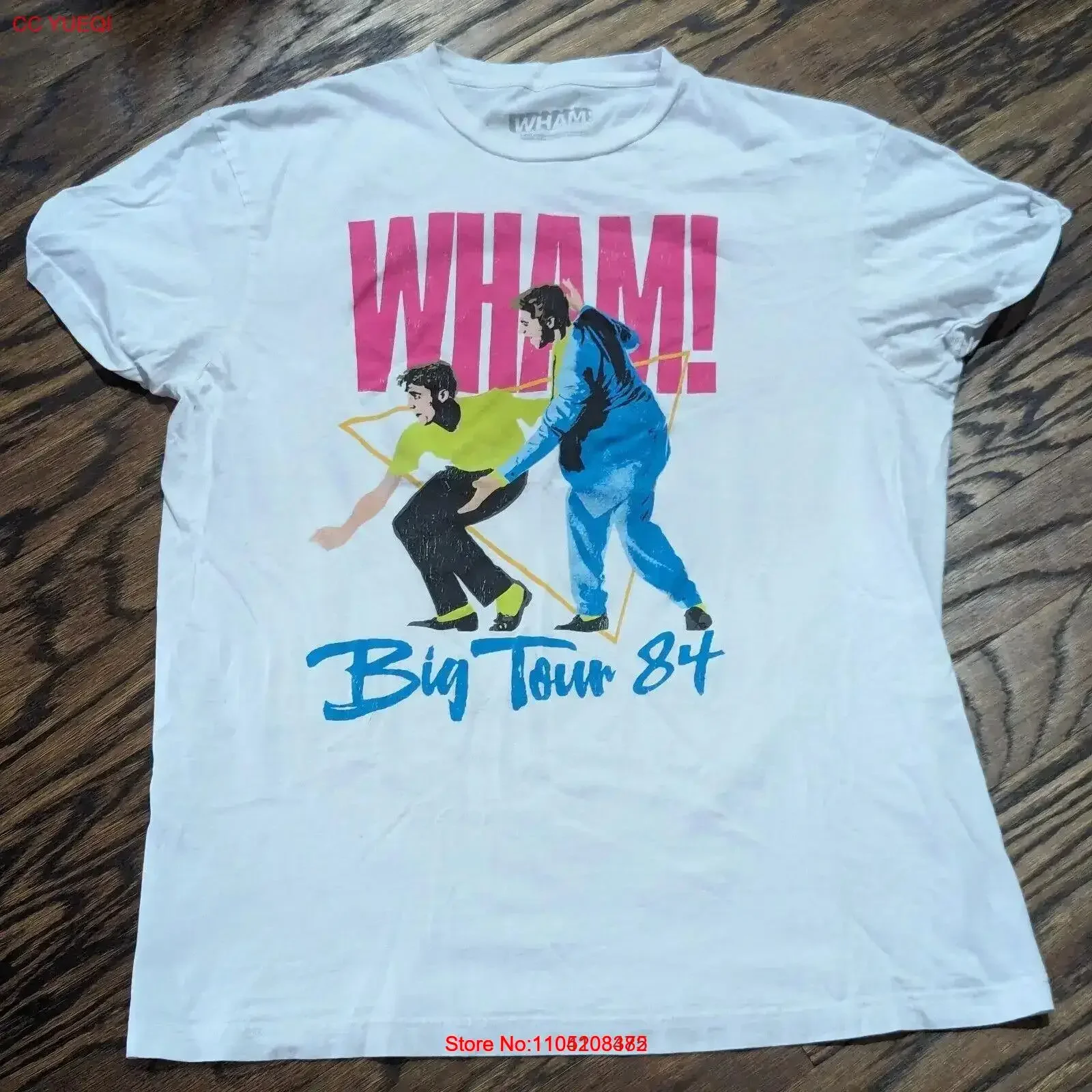 قميص Wham Big Tour 84 للسيدات مقاس كبير 21 × 27 George Michael Make It ريترو عتيق مغسول للارتداء اليومي للجنسين قابل للتنفس