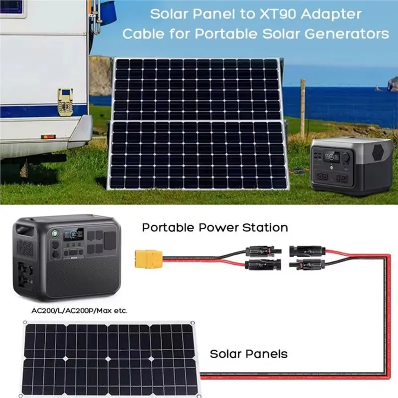 ●XT90 Female To Solar Extension Cable For Bluetti 1M